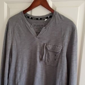 Guess grey long sleeve front pocket size L